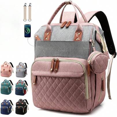 Diaper Bag Backpack Baby Bag, Baby Girl Boy Diaper Bag For Dad Mom, 16 Pockets, Pacifier Case, Large Diaper Bags Unisex For Travel