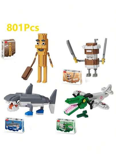 Tung Tung Sahur‌ Figure Block Toy Tralalero Tralala‌ HarkBricks Tralala Figures Bricks Toy Gift