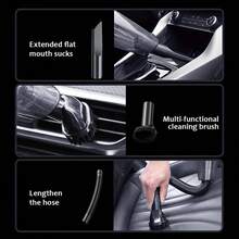 Handheld Vacuum Cleaner Cordless Car Vacuum Cleaner, Rechargeable Handheld Vacuum Cleaner With Large Capacity Battery, Lightweight, Rechargeable, And Powerful, Suitable For Hair In Cars, Homes, And Pets. - 黑色 - 查看 10