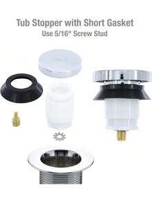 EstiloDanco, Cromado, 80811 Tope De Tina Con Punta TáCtil, 2 X 2 X 2.25 PulgadasVersióN Mejorada - Tapón de bañera - Ver 10