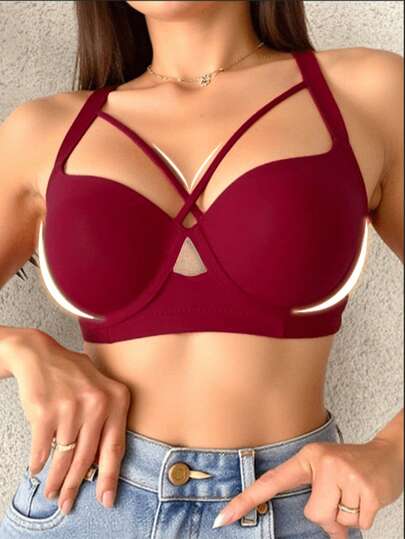 Invisible Push Up Bra For Large Breasts, Supportive Seamless Plunge Bra, Lightweight And Sexy