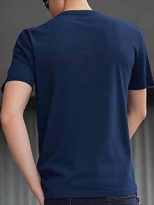 2026 New  Men's T-Shirt Short Sleeve T-Shirt With Cowboy Horse Print And Just Ride Text For Daily Wear And Casual Occasions Summer Autumn Comfortable And Versatile Everyday Outfits - 藏蓝色 - 查看 2