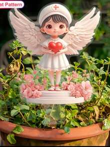 1 Stück 2D flache Acryl Krankenschwester Engel kreative Heim- und Gartendekoration, Weihnachts-Acryl-Garten - Acryl-Außendekoration Acryl-Hausposter, unisex modischer Ostern Willkommensschild für Zuhause, Kaffee-Bar Acryl-Poster, Neujahr Acryl-Garten, Blumentopf Kunst Rasendekoration, Original Künstler Illustration Kollektion, Einweihungsgeschenk, Neujahrgeschenk - Verschiedenfarbig - Übersicht 7