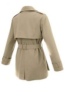 Đơn giản, thanh lịch, thường ngày, có túi, khóa kéo, nút cài, phù hợp cho công sở. - Màu be - Xem 2