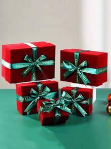 1/5个装豪华天鹅绒礼盒，带盖，适用于婚礼和活动，不含丝带，情人节礼物 - 彩色 - 查看 4