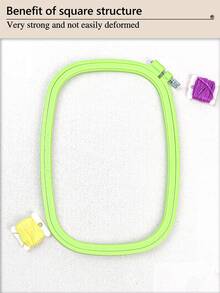 1pc Rectangular Multi-Color DIY Hand Embroidery Hoop, Cross Stitch Embroidery Frame, Punch Needle Frame, Dreamcatcher Wind Chime Hanging Ring Accessory. Made Of High-Quality ABS Material With Groove Design, Securely Holds Embroidery Fabric, Creates Neat And Even Embroidery Work. The Embroidered Piece Can Be Used As Halloween, Christmas Decoration, Desk, Bedside Decor, Phone, Keychain, Bag, Clothing Hanging Accessory, Car Interior Ornament. - A - View 9