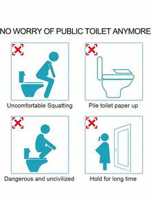 Disposable Plastic Toilet Seat Covers, Waterproof And Non-Slip, Individually Packaged, Suitable For Travel/Road Trips/Toilet Training/Pregnant Women, Making Them The Perfect Christmas And New Year's Gift For The Family. - 彩色 - 查看 5