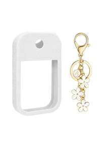 2pcs Touchland 1oz (30ml) Hand Sanitizer Spray Bottle Protective Case, 26 Flower & Letter Spray Bottle Marker, Silicone Anti-Drop Anti-Collision Protective Case With Keychain Design, Easy To Carry For Travel, Can Be Hung On Bags, Keys Or Children's Backpacks, Wear-Resistant, Waterproof, Reusable Protective Case For Touchland Hand Sanitizer Spray, Travel, Outdoor, Gifts, Halloween Gifts, Christmas Gifts