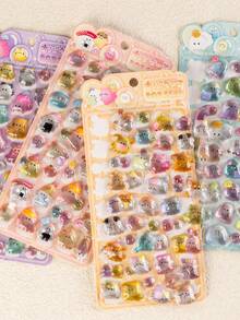 3D Cute Stickers - Cartoon Hot Dog Sushi Bubble Stickers, Adorable Mini Plush 3D Reusable Stickers, Suitable For Scrapbooks, Planners, Diaries, Notebooks, Laptops, Phone Cases, Decorations (Solid Color)