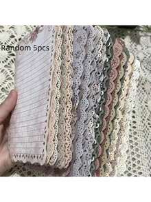 Bộ sưu tập Vintage Romantic Secret, họa tiết kẻ caro ren, viền kẻ caro, hoa văn, các yếu tố trang trí, có thể viết, khổ lớn, chất liệu giấy dày nhưng nhẹ, giấy Bullet Journal chủ đề biển mặn cổ điển, trang trí phía dưới, kiểu cắt dán. - Nhiều màu - Xem 10