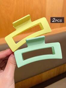 6 件女士彩色糖果色可爱中号方形发夹，适合日常发型，送礼发饰推荐爪夹发夹发夹发夹发夹发夹发夹秋冬度假装女士 - 彩色 - 查看 11