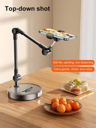 可调节金属手机支架 - 多角度桌面支架，非常适合直播、视频录制、在线课程、Vlog 和自拍 - 懒人必备支架，也是感恩节和圣诞节的绝佳礼物