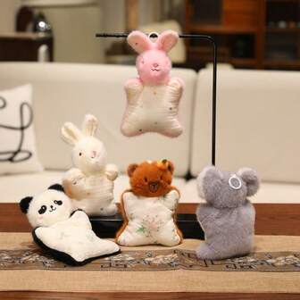 可爱卡通熊猫、考拉毛绒玩偶、手指玩偶、手偶、填充动物、兔子、水豚玩偶挂件、背包装饰、活动礼物