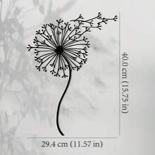 1pc Oversized Dandelion Metal Wall Decoration, Can Be Hung Directly-Black And Gold Sculpture With Large Leaf Branches-Heavy Iron Structure-Interior/Decoration Suitable For Living Room, Balcony, Garden-Housewarming Gift-Modern Farmhouse, Minimalist, Bohemian Style Decoration-Easy Installation With Glue/Screws-Durable Metal Art-Elegant Black And Gold Design Wall Decoration - 彩色 - 查看 3