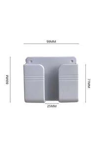 1 pieza Soporte y estante de almacenamiento para control remoto montado en la pared, soporte de carga y almacenamiento para teléfono móvil, caja de almacenamiento multifuncional para control remoto, estante de almacenamiento para mesita de noche, caja de almacenamiento autoadhesiva para dormitorio, soporte de carga de plástico y soporte para control remoto, caja de almacenamiento para control remoto de aire acondicionado montada en la pared, organizador de soporte para control remoto de silicona montado en la pared, sin perforación, inodoro, duradero para control remoto de TV y aire acondicionado - Multicolor - Ver 7