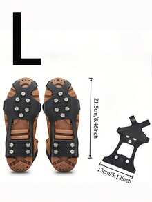 1 Pair 10-Teeth Anti-Slip Snow And Ice Gripper Crampons With Adjustable Straps, Suitable For Hiking, Ice Climbing, Winter Walking - Fits Over Shoes To Enhance Traction On Icy Surfaces And Prevent Slipping - Multicolor - View 9