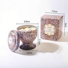 1pc Dried Flower Scented Candle, High Glass Jar, Aromatherapy Candle, Natural Floral Fragrance Candle, Forest Aroma Candle, High Glass Jar, Beautifully Patterned, Decorative Item. They Are Ideal For Aromatherapy And Various Holiday Decorations, As Well As Gifts For Friends, Family, Valentine's Day, And Anniversary. - Multicolor - View 18