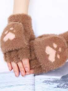 1 par de guantes convertibles unisex con tapa abatible - Cálidos para el invierno, compatibles con pantalla táctil, a prueba de viento, adecuados para ir al trabajo en clima frío - Multicolor - Ver 17