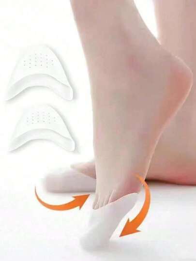 QKC 2pcs Upgraded Soft Gel Toe Pads, Ballet Toe Caps Protectors, Increase Cushioning And Protection, Reduce Friction Between Toe And Floor, Enhance Comfort, Available In White And Beige