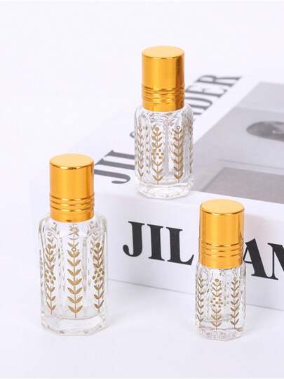 1/10 Gold Glass Ball Bottle, 3/6/12ml Electroplated Ball Bottle Massage Oil Bottle, Perfume Decanting Bottle, Glass Essential Oil Ball Bottle, Perfume Sample Packaging, Essential Oil Travel, Mother's Day Gift, Perfume Bottle, Suitable For Home And Travel, Easy To Carry