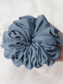 1件纯色雪纺穆斯林头巾衬里发圈，适用于阿巴雅长袍 - 黑色 - 查看 13