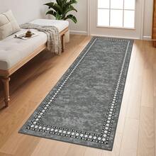 Runner Rug For Entryway Extra Long  Runners Non Slip Washable Floor Carpet Runners For Hallways Bedroom Laundry Room Kitchen Room(Grey) - Grey - View 9