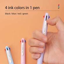 Multi - Color Ballpoint Pens, 4 - In - 1 Colored Pens 0. Medium Fine Point, Ballpoint Pens Planner Journaling, Assorted Ink, 6 - Count - 混合色(灰色,白色,鼠尾草綠,粉紅色,藍色) - 查看 5