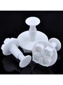 3Pcs/Set Silicone Cookie Cutter Hydrangea Fondant Cake Decorating Sugar Craft Plunger Pastry Flower Blossom Mold Home Cake Tools - White - View 5