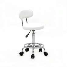 Stool With Wheels, Esthetician Lash Tech Pedicure Chair, Portable Office Rolling Adjustable Stool, Massage Swivel Salon Stools, Nail Salon Chairs For Tattoo Facial Spa (White) - trắng - Xem 8