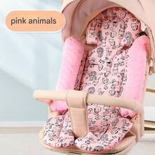 Baby Stroller Seat Cushion Animal Patterned Seat Mattress Pad For Carriage,Bassinet Pram - Pink - View 2