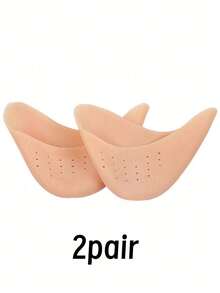 QKC 2 件升级版软凝胶脚趾垫，芭蕾脚趾保护垫，增加缓冲和保护，减少脚趾和地板之间的摩擦，增加舒适度，有白色和米色可选