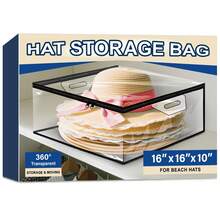 Plastic Cowboy Women Hat Organizer With Handle, Dustproof, Large Capacity For Travel And Dorm - Multicolor - View 2