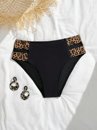 优雅性感侧开衩吊带针织比基尼泳裤（女士款）