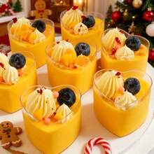 Kubeczki deserowe w kształcie serca o pojemności 5 uncji (150 ml), odpowiednie do ciast, galaretek, puddingów, ciasteczek, makaroników, kanapek, idealne na Walentynki, wesela, imprezy, urodziny i specjalne okazje - Wiele kolorów/losowe style - Zobacz 9