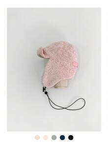 1 件复古字母蓬松领带捕兽帽，女士保暖耳罩羊毛飞行员帽，冬季甜心辣妹保暖领带帽檐棒球帽，新款加厚防风防寒棒球帽