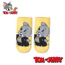 1/4 pares de calcetines de Tom y Jerry de Warner Bros, calcetines deportivos suaves y cómodos, calcetines para las cuatro estaciones, calcetines con un diseño de dibujos animados creativos de Tom y Jerry, versátiles, suaves y cómodos - Multicolor - Ver 10