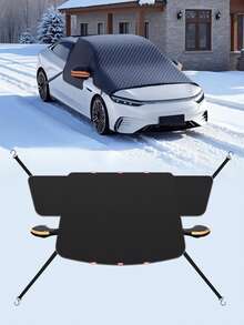 牛津布汽车前挡风玻璃罩，防雪防晒，四季皆宜，防风防雪，磁吸式挡风玻璃罩 - 耐用牛津布材质，易于安装，防霜防紫外线，侧窗罩，高强度磁吸闭合，冬季汽车配件 - 彩色 - 查看 9