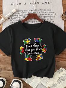 Casual Versatile Solid Color Crew Neck Short Sleeve T-Shirt - Black - View 1