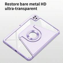 1pc 720° Rotatable 2-In-1 Detachable Magnetic Transparent Tablet Protective Case, Supports Multi-Angle Rotation, Stable Base, Suitable For IPad - Purple - View 6