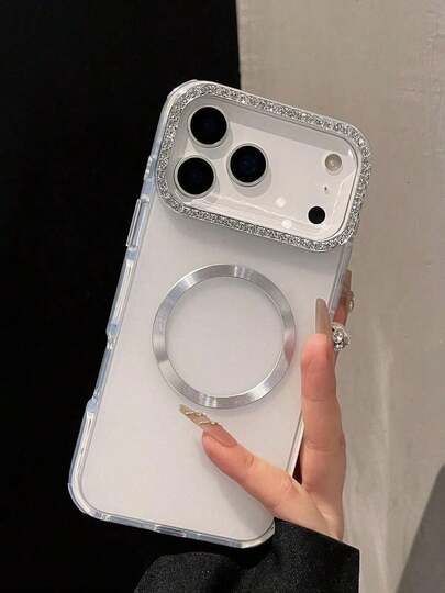 Luxury Rhinestone Magnetic Phone Case, Compatible With IPhone 17 Pro Max, 17, 16, 15, 14, 13 Pro Max, 16, 15, 14 Plus, Supports Wireless Charging, Protects Back Cover