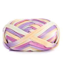 100g 30m Sợi vải đàn hồi dày tự làm thủ công móc len túi đựng đồ giỏ đựng len móc gói vật liệu - Hoa màu vàng tím - Xem 11