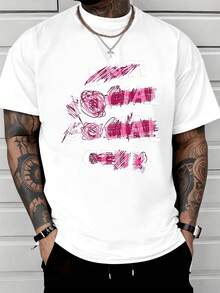 Bold Anti Social Club Text With Pink Scribble Graphic Symbolizing Rebellion And Individualism 100% Cotton Men's Casual Streetwear Tshirt - 白色 - 查看 8
