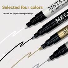 4PCS Nail Art Pens Set Nail Polish Pens Nail Art Drawing Pen Quick Dry Waterproof Nail Art Painting Pens Kit For Nail Art Drawing - one-size - View 1