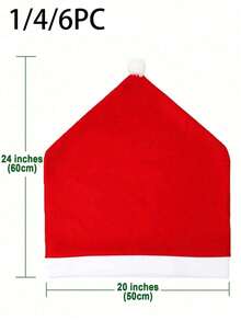 1/4/6/10 piezas Funda para respaldo de silla navideña Vestido navideño Sombrero grande impreso Funda de silla navideña de tela no tejida, se puede usar en el comedor, dormitorio, cocina y una variedad de escenarios al aire libre - Multicolor - Ver 3