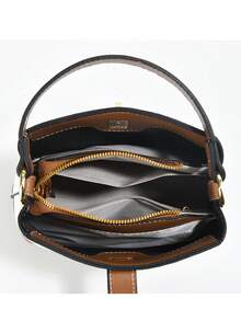 Bộ túi xách nữ dáng xô dung tích lớn, đa năng, kiểu dáng tối giản, thanh lịch gồm hai chiếc, thích hợp cho hoạt động ngoài trời. - màu nâu - Xem 7