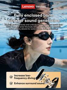 Lenovo S106 Bluetooth Earphones, Waterproof Hanging Ear Style For Swimming, Sports, Running, Cycling, Bluetooth MP3 Dual Mode Music, Built-In Memory, Super Long Battery Life, Open-Ear Wireless Headphones Compatible With Smartphones And Computers - 米橙 - 查看 6