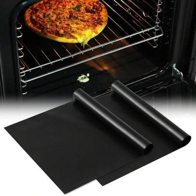 2Pcs Thickened Oven Liner,Two Sizes Available(15.7*12.9inch/15.7*23.6inch), Suitable For Oven Bottom, Large Oven Liner,Heat Resistant Air Fryer Grill Mat, Reusable Gas Toaster Microwave Drip Liner,High Temperature Resistant Fire Pit Fireproof Outdoor Floor Mat Baking Tray Deck Patio Lawn Flame Retardant Heat Resistant