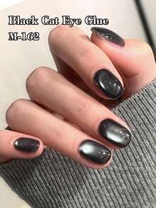 XEIJAYI 1支15毫升黑色猫眼美甲凝胶，半永久可卸UV/LED美甲沙龙DIY凝胶，女士美甲 - 黑色 - 查看 4