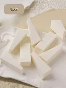 8pcs Colorful Tofu Sponge Nail Gradient Makeup Sponge Puff, Multi-Functional Sponge Puff For Nail Art Gradient, Nail Sticker Matching Gradient Tool Kit, Beginner Nail Art Tool Set - Multicolor - View 11