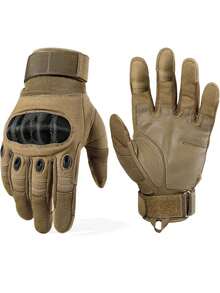 1 Pair Tactical Gloves For Men Shooting Gloves Hard Shell Knuckle Protection Leather Palm Motorcycle Gloves For Riding Airsoft Gloves For Paintball Climbing Training